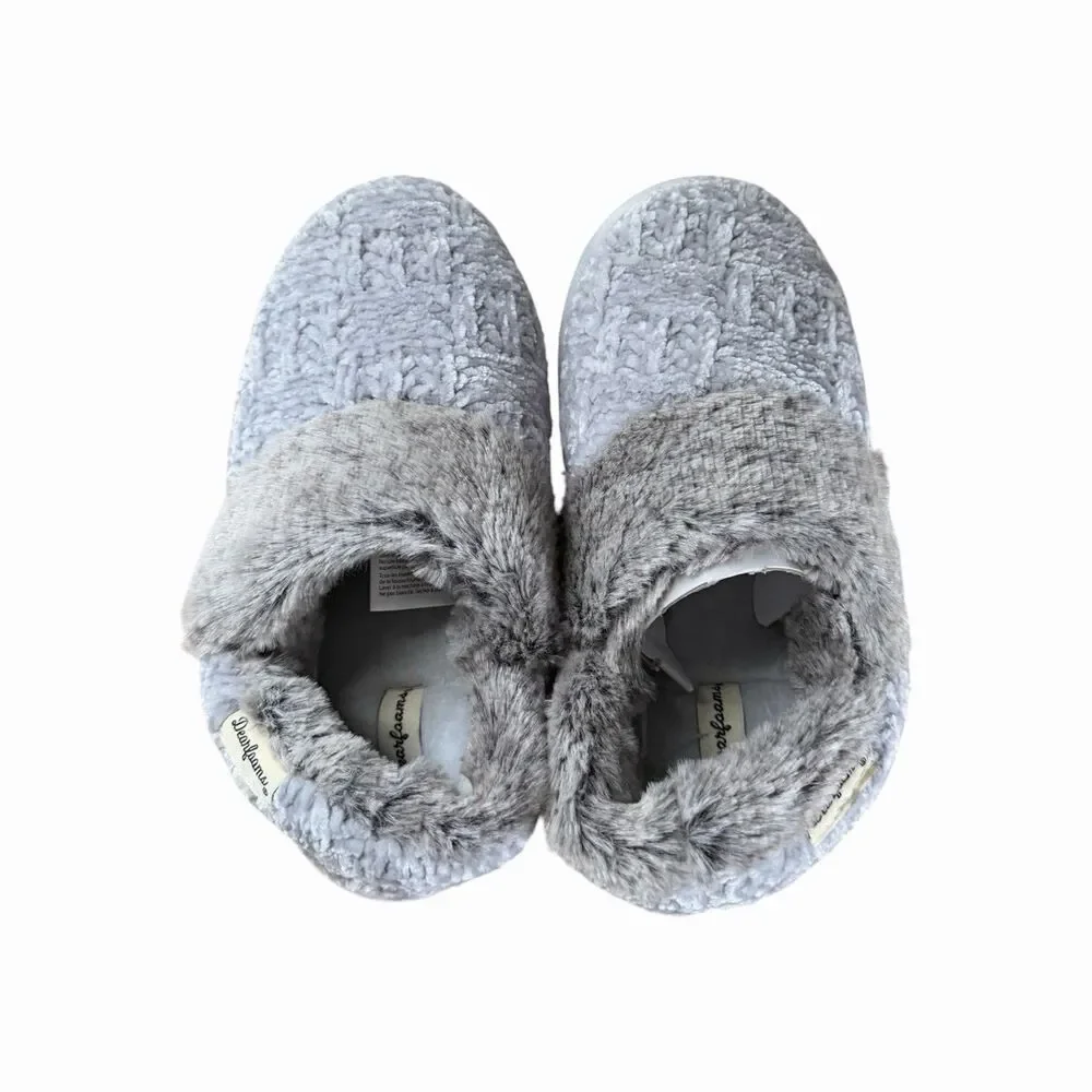 Dearfoams Kids Sz 13/1 Gray Skyscraper Chenille Slip On Slippers NWT Unisex